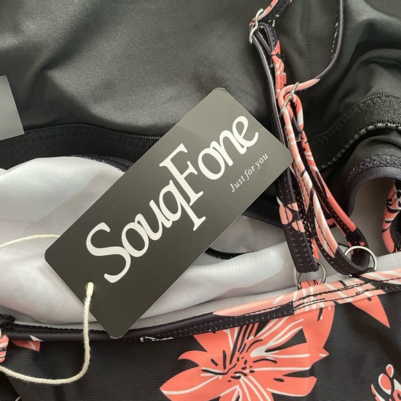 SouqFone Two Piece Bathing Suits Flounce Bikini Swimsuits High Waisted Bottom - Picture 9 of 11